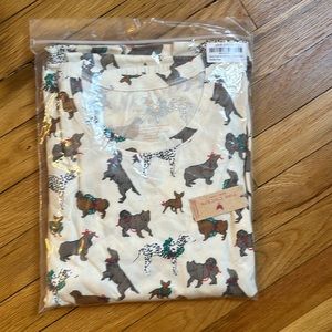 Pink Chicken Holiday Dogs Women’s Organic Cotton PJ Set